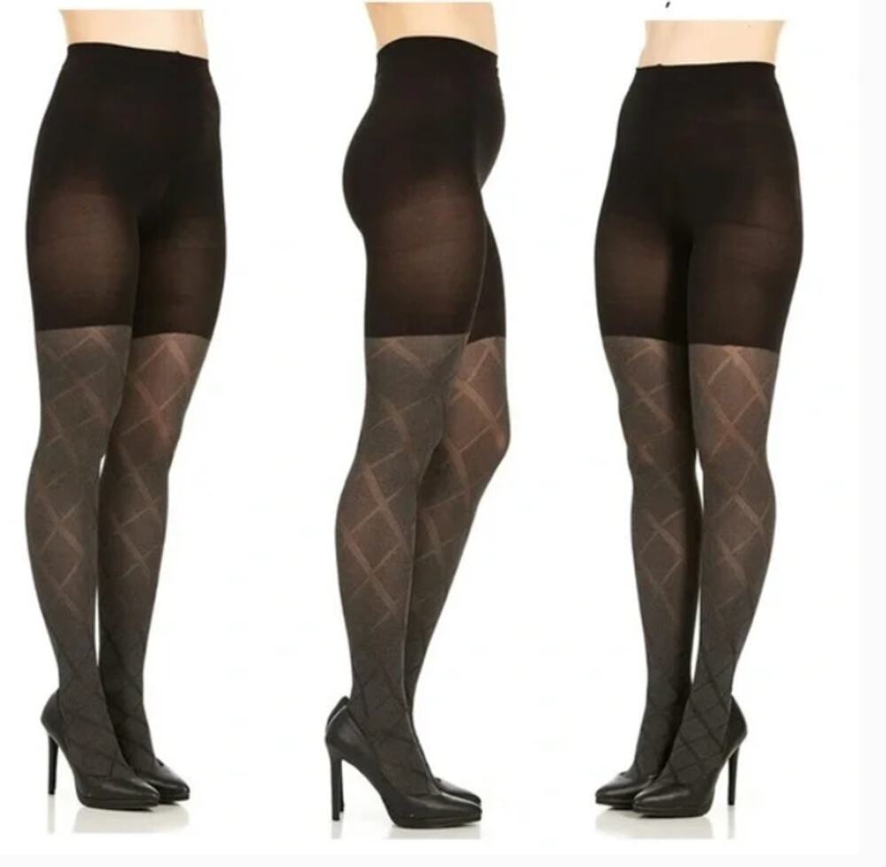SPANX - Love Your Assets Reversible Shaping Tights in Flipside Diamond size 5